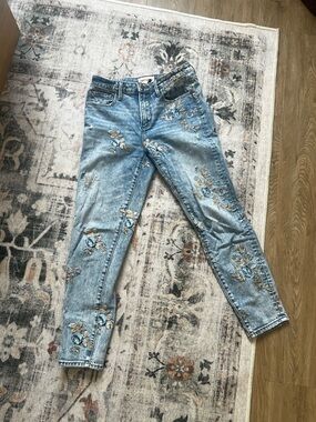 DRIFTWOOD Light Blue Embroidered Skinny Jeans